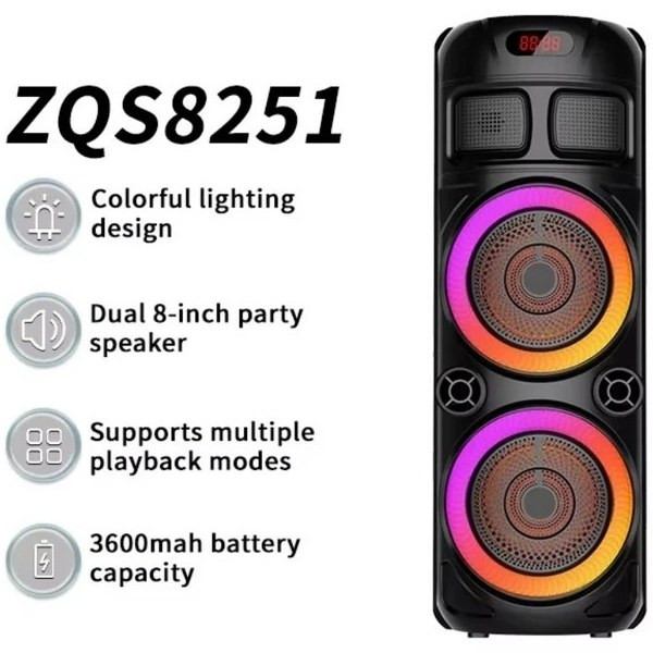اسپیکر | بلوتوثی ZQS8251 + میکروفون و ریموت کنترل