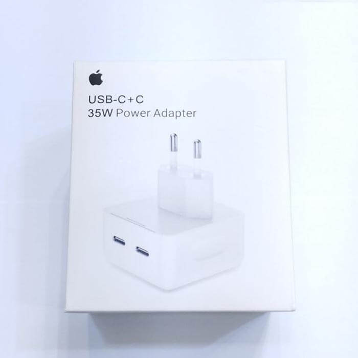 آداپتور شارژر اپل 35 وات USB-C دو پورت